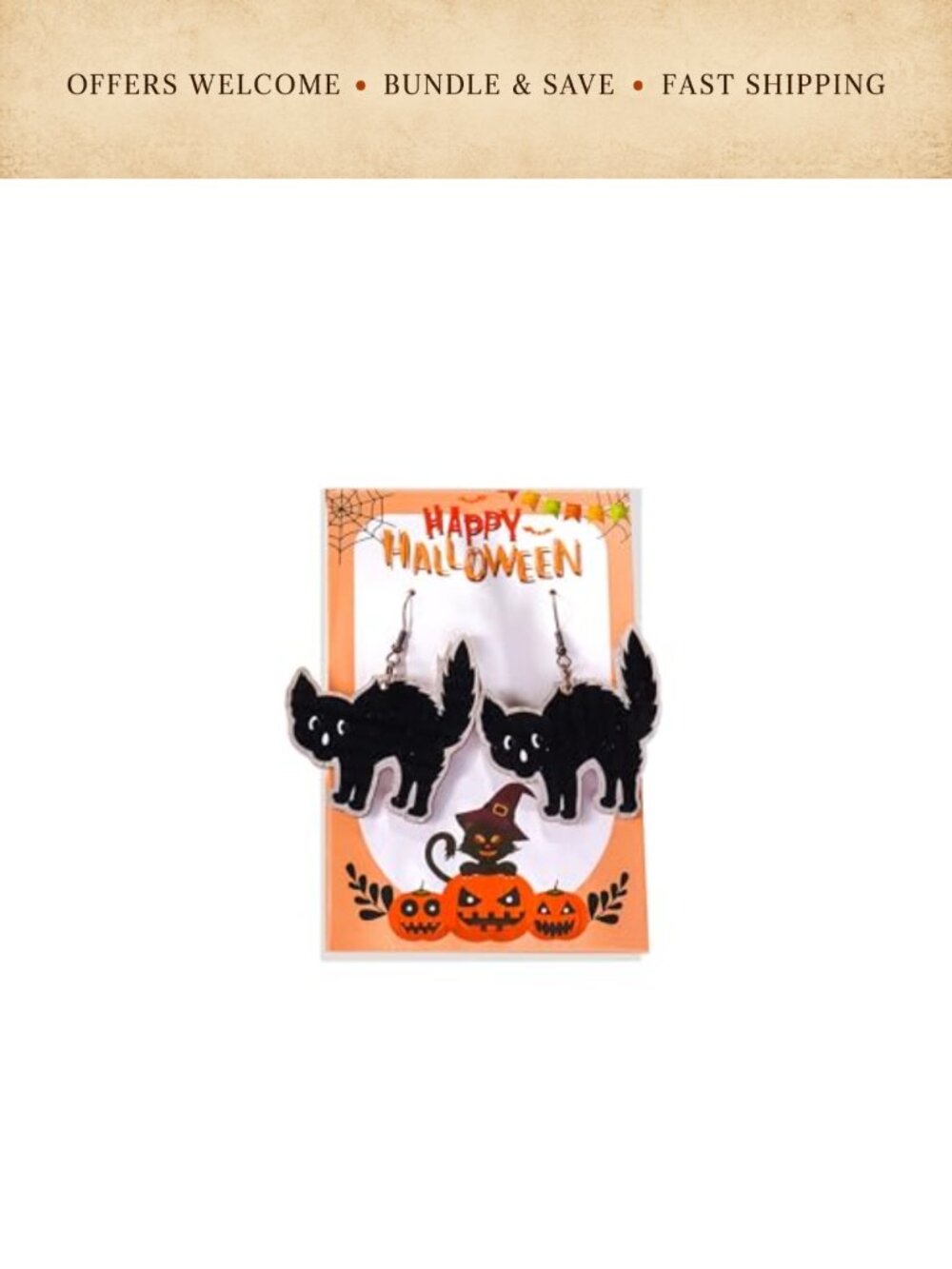 Halloween Dangle Earrings Set Wooden Pumpkin Cat Spider Costume Accessories